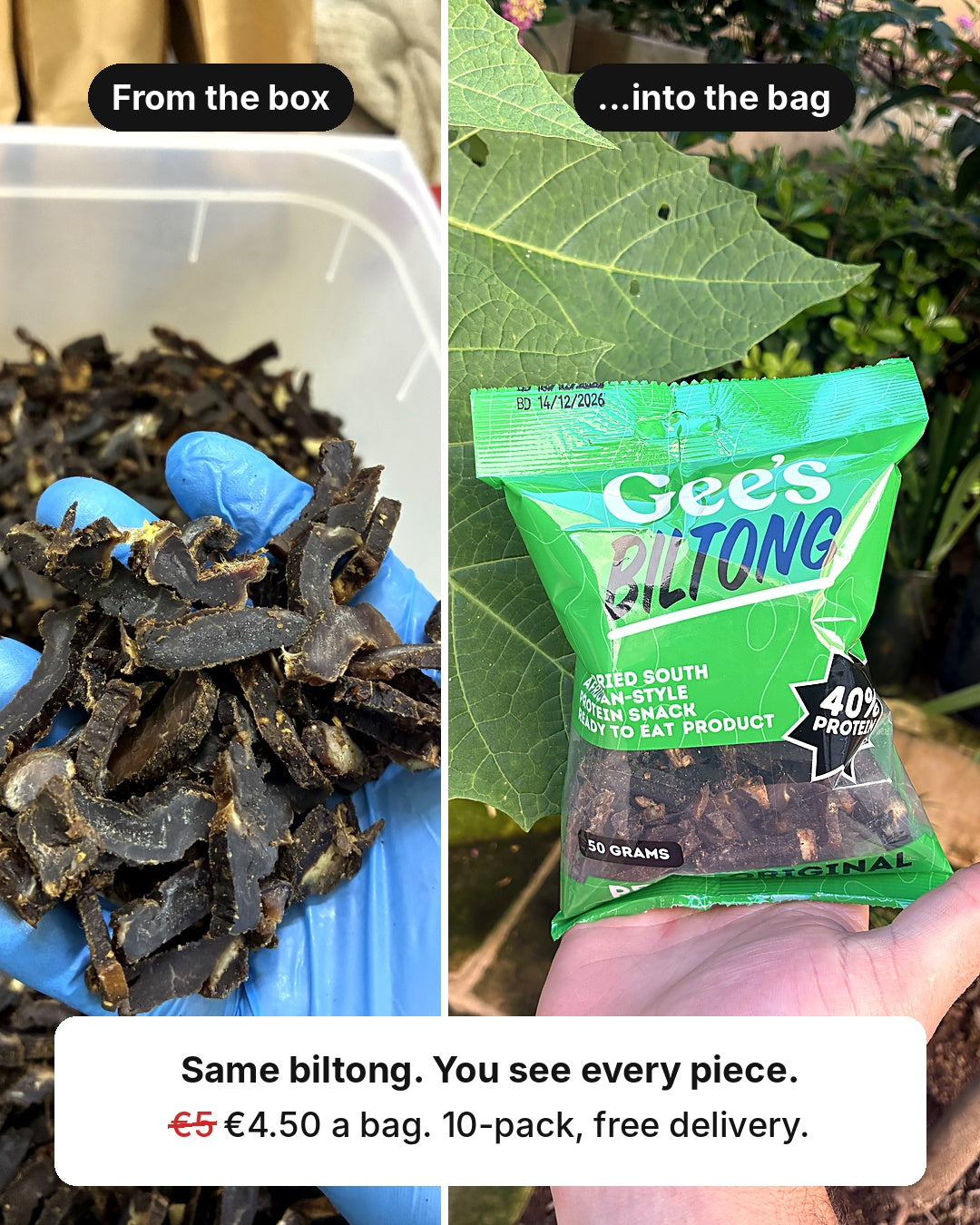 Gee's Biltong Original bags