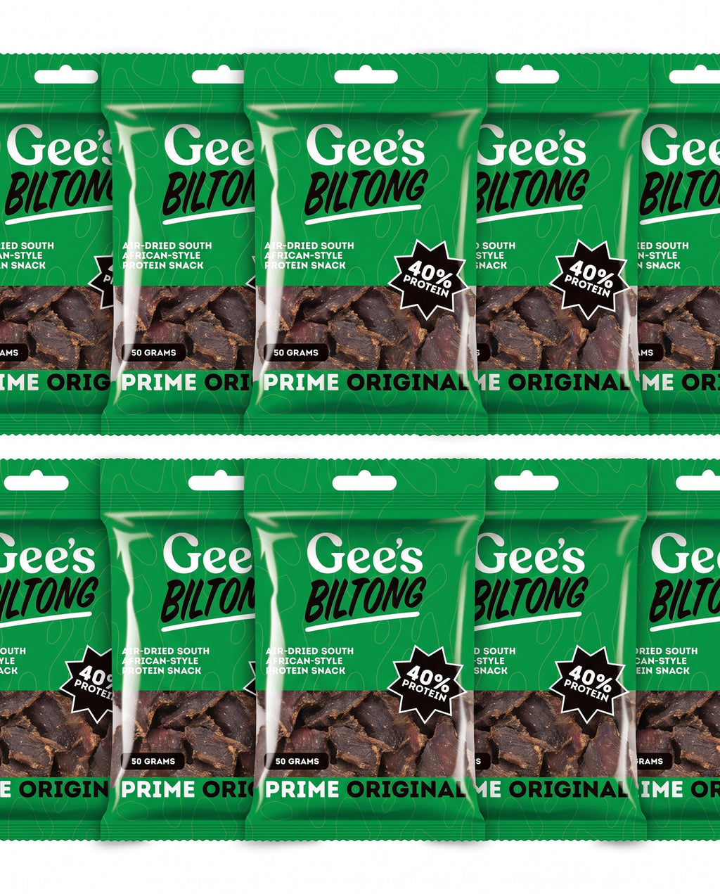 Original Biltong 10-Pack — 50g Bags