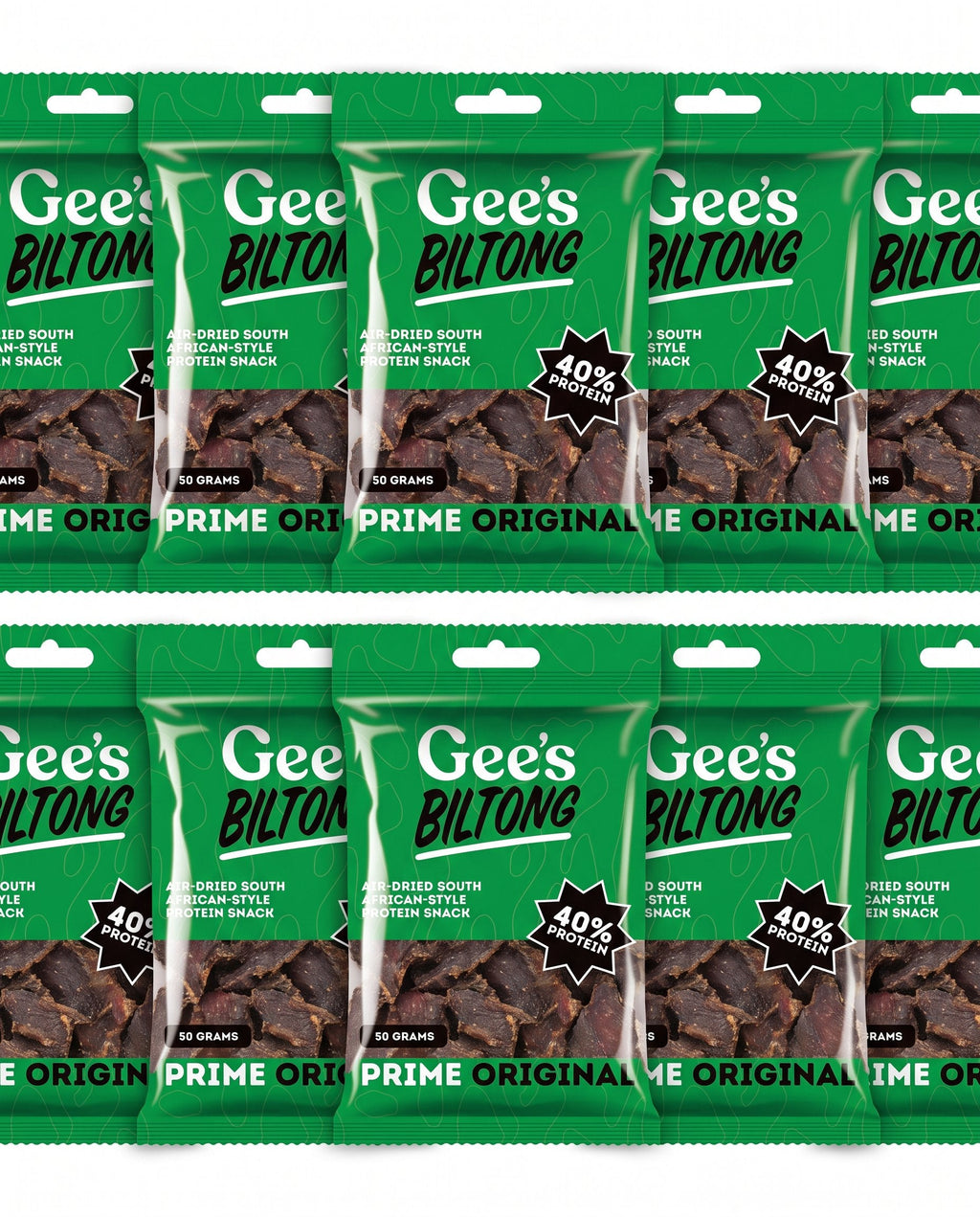 Gee's Biltong 25g and 50g bags